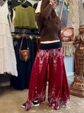 Mega Flares - Red/Maroon Paisley