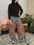 Alibaba Pants - Two Tone Teal / Orange Mandala