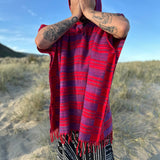 Mens square poncho acrylic wool