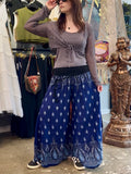 Mega Flares - Navy Block Print