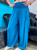 Alibaba Pants - Plain Teal Blue