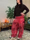 Alibaba Pants - Two Tone Red Mandala