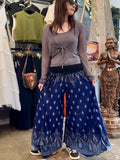 Mega Flares - Navy Block Print