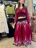 Mega Flares - Red/Maroon Paisley