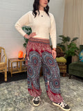 Alibaba Pants - Two Tone Red / Blue Mandala