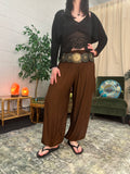 Alibaba Pants - Plain Chocolate Brown