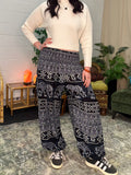 Alibaba Pants - Black & Grey Elephants
