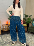Alibaba Pants - Teal Block Print