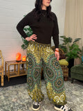 Alibaba Pants - Two Tone Lime Mandala