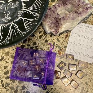 Amethyst Crystal Rune Set