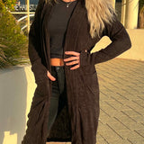 Black Winter Cardigan Back