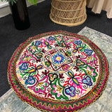 Embroidered round tablecloth boho home decor NZ