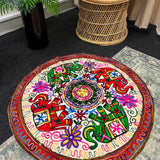 Indian embroidered elephant round tablecloth