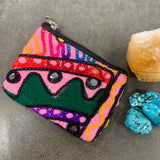 handmade embroidered purse, lined coin purse, gift idea wallet