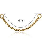 Connector Chain Body Piercing Faux Industrial, Nose Chain Gold