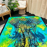 Cotton Tie Dye Elephant Tapestry 