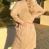 Cream Winter Cardigan Back