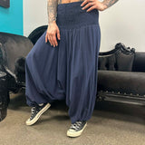 Cotton Harem Pants Blue