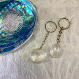 Tumbled Clear Quartz Crystal Keyring