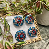 Blue Floral Doorknob