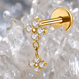 Helix Titanium Dangling Flower Labret with Charm