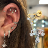 Titanium Hidden Helix Labret with Gem