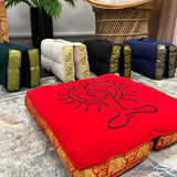 Meditation Yoga Cushion Red with Pattern