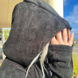 Winter Cape Cardigan Black Boho Middle Earth Cardigan Two Tone