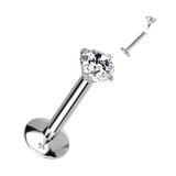 Internally Threaded Labret Claw CZ Gem