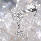 Titanium Dangling Helix Labret Crystal