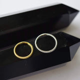 Seamless 16g Hinge Ring for Body Piercing with twisted design