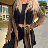 Two Tone Winter Cardigan Brown