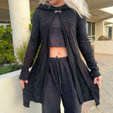 Winter Cape Cardigan Black
