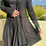 Winter Cape Cardigan Black Boho Middle Earth Cardigan Two Tone