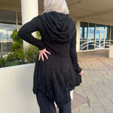 Winter Cape Cardigan Black Boho