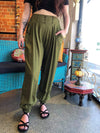 Coco Button Pants - Khaki Green