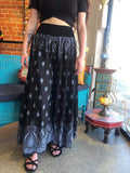Mega Flares - Navy Block Print