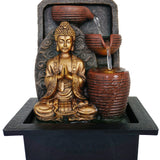 Buddha Water Feature with Brown Pots