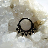 Ornamental Clicker Style Ring for Body Piercing