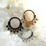 Ornamental Clicker Style Ring for Body Piercing