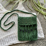 handmade bag NZ green crochet