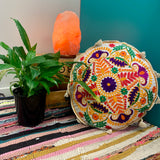 Embroidered Circle Cushion Cover